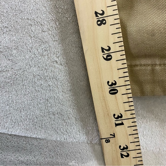 LL Bean Natural Fit Flannel Lined Tan Pleated Chino Pants Mens 40x30 #0 FPV5 - Picture 7 of 8